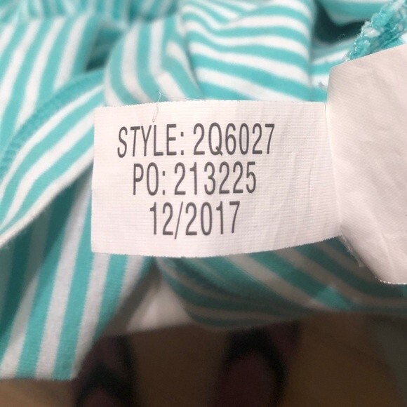 Vineyard Vines Sz S Off the Shoulder Mint White Stripe Dress - Picture 4 of 6